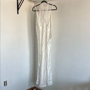 BHLDN Ivory Satin Lace Dress